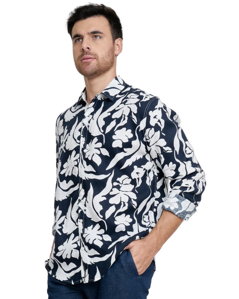 Camisa larga estampada deals